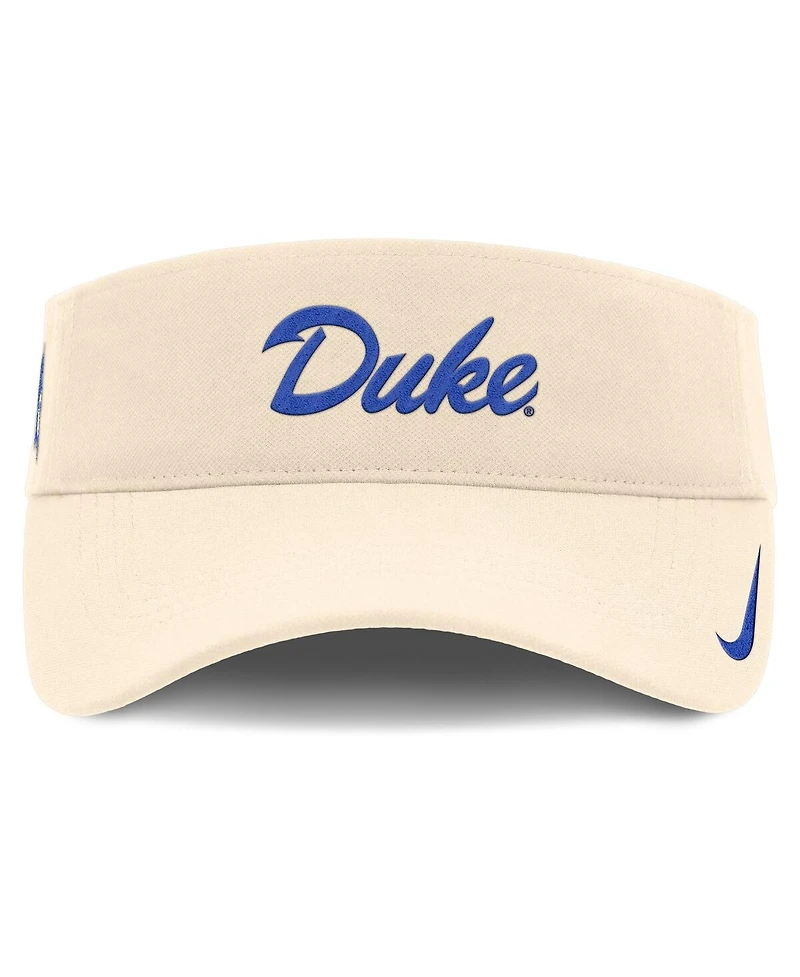 Nike Men's Natural Duke Blue Devils Primetime Ace Adjustable Visor Hat