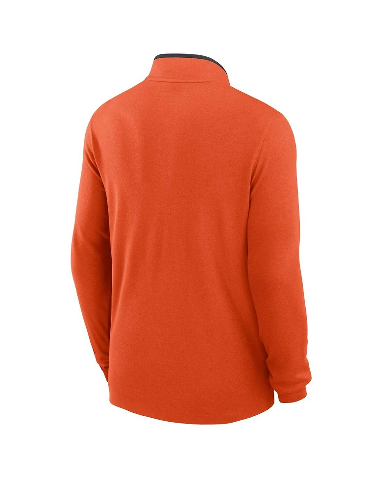 Nike Men's Orange Clemson Tigers Baseball Logo Victory Performance Half-Zip Pullover Hoodie
