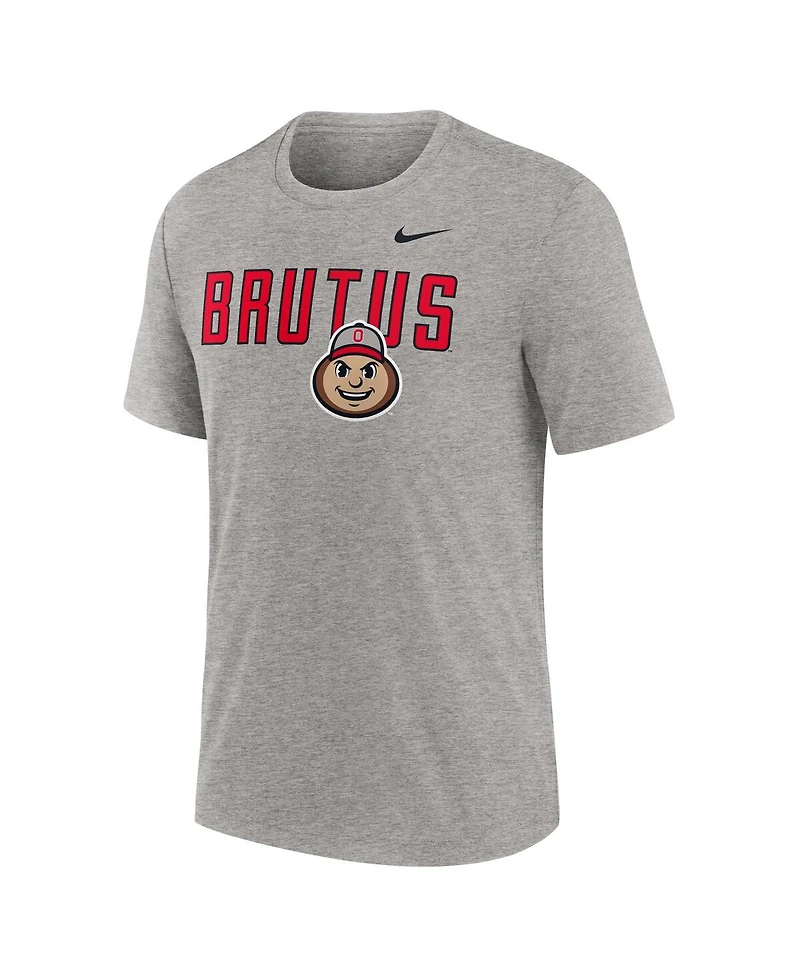 Nike Men's Heather Gray Ohio State Buckeyes Campus Local Tri-Blend T-Shirt