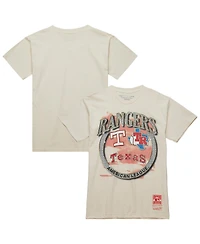 Mitchell & Ness Men's Cream Texas Rangers Cooperstown Collection Crown Jewels T-Shirt