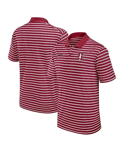 Nike Men's Cardinal/White Stanford Cardinal Primetime Victory Striped Performance Polo Shirt