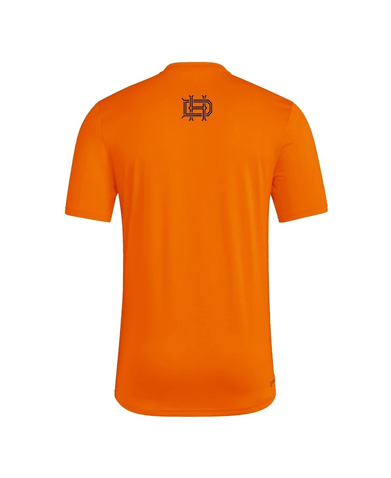 Adidas Men's Orange Houston Dynamo Fc 2025 Jersey Hook Aeroready T-Shirt