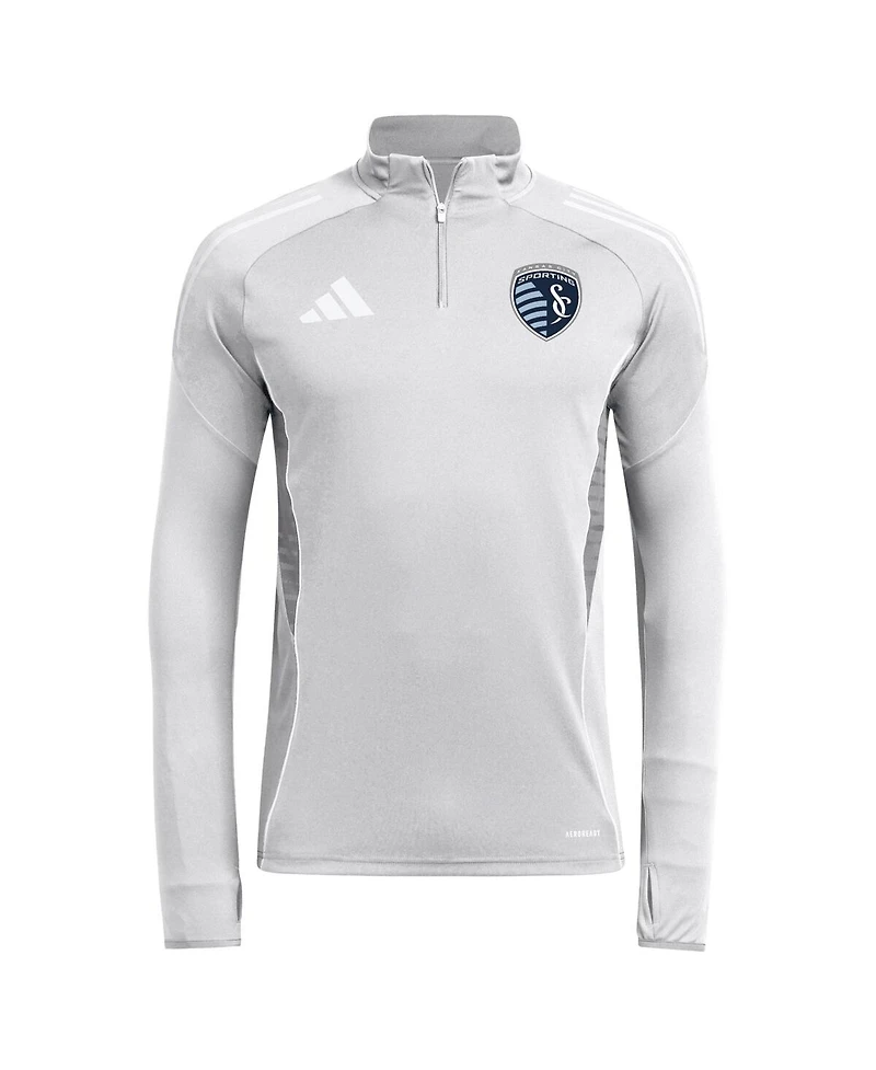 Adidas Men's Silver Sporting Kansas City 2025 Quarter-Zip Long Sleeve Training Top