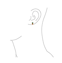 Bling Jewelry Tiny Small Summer Fruit Enamel Red Green Watermelon Stud Earrings .925 Sterling Silver