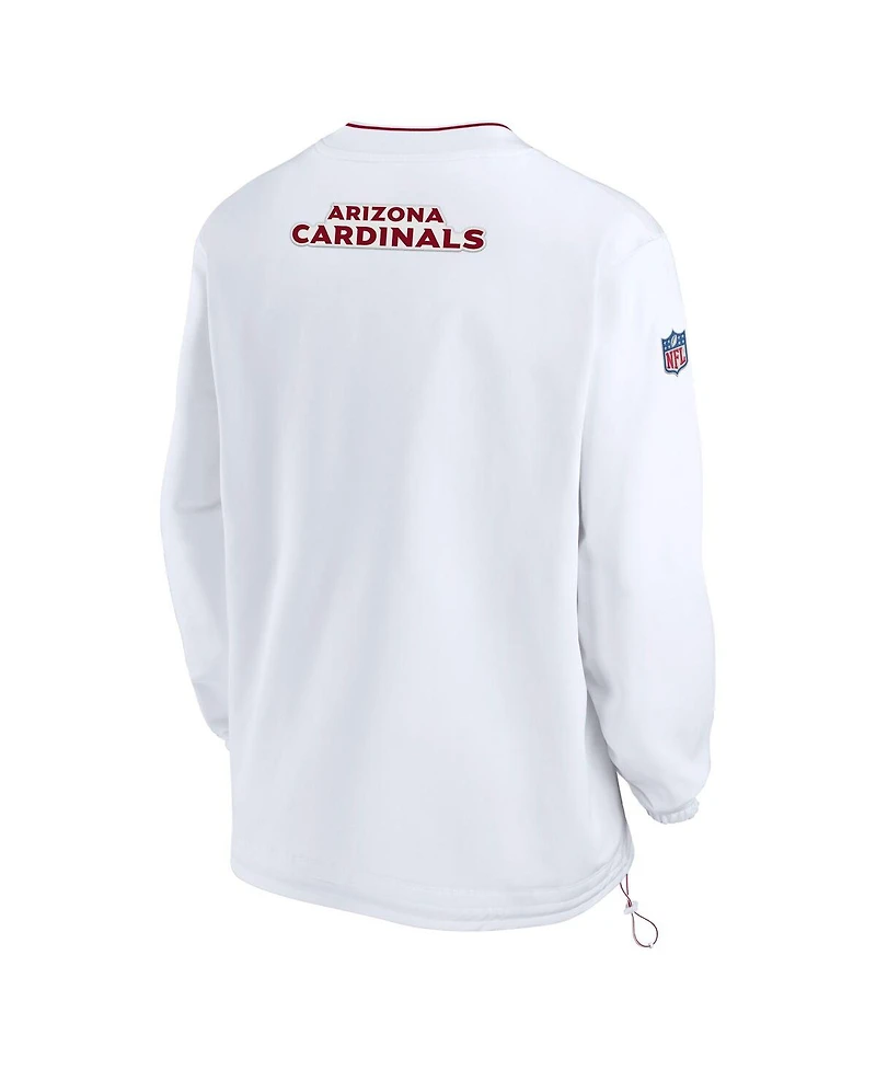 Nike Men's White Arizona Cardinals 2023/24 Sideline Repel V-Neck Long Sleeve Pullover Windshirt
