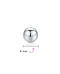 Bling Jewelry Minimalist Plain Simple Round Bead Ball Tragus Cartilage Stud Earrings Shiny Polish .925 Sterling Silver