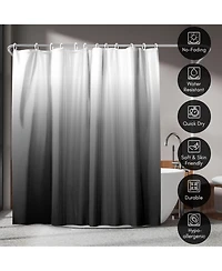 Americanflat 71x74 Ombre Grey Shower Curtain - Water Resistant - Polyester Fabric