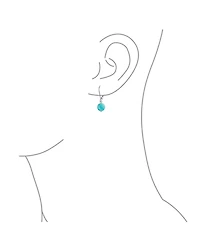 Bling Jewelry Simple Basic Round 8MM Bead Ball Drop Dangle Earrings Secure Hinge Lever back .925 Sterling Silver