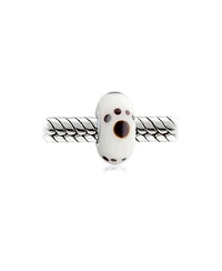 Bling Jewelry Dog Cat Puppy Kitten Bff Pet Murano Glass Paw Print Spacer Charm Bead .925 Sterling Silver Core