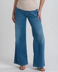 Pietro Brunelli Maternity High-Waist Elastic Band Wide-Leg Jeans