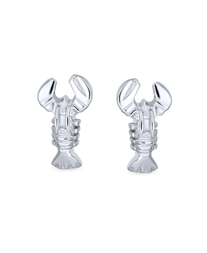 Bling Jewelry Petite Tiny Delicate Nautical Tropical Beach Vacation Lovers Be My Lobster Stud Earrings .925 Sterling Silver