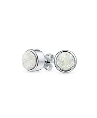 Bling Jewelry Boho Simple Fashion Bezel Set Druzy Quartz Stud Earrings Silver Plated Brass