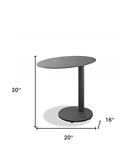 Oval Aluminum Side Table – Elegant Outdoor Accent Table for Patio & Outdoor Spaces
