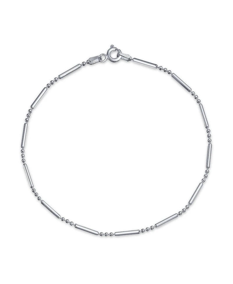 Bling Jewelry Simple Ball Dot & Dash Bar Chain Anklet Ankle Bracelet Yellow Gold Plated .925 Sterling Silver 9-10 Inch