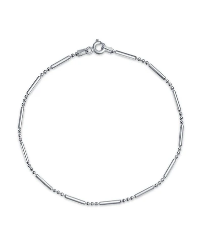 Bling Jewelry Simple Ball Dot & Dash Bar Chain Anklet Ankle Bracelet Yellow Gold Plated .925 Sterling Silver 9-10 Inch