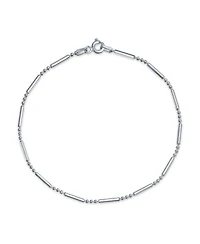 Bling Jewelry Simple Ball Dot & Dash Bar Chain Anklet Ankle Bracelet Yellow Gold Plated .925 Sterling Silver 9-10 Inch