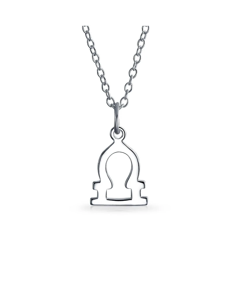 Bling Jewelry Simple Libra Zodiac Sign Astrology Horoscope Pendant Necklace .925 Sterling Silver