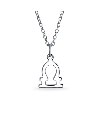 Bling Jewelry Simple Libra Zodiac Sign Astrology Horoscope Pendant Necklace .925 Sterling Silver