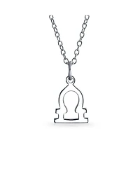 Bling Jewelry Simple Libra Zodiac Sign Astrology Horoscope Pendant Necklace .925 Sterling Silver