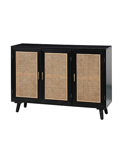 Mid-century Modern Pidcock Contemporary Door Accent Cabinet with Rattan