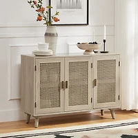 Mid-century Modern Pidcock Contemporary Door Accent Cabinet with Rattan