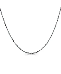 Bling Jewelry Classic Strong 3-5mm Twist Cable Wheat Foxtail Rope Chain Necklace - Black Silver Gold Plated Stainless Steel - 18 20 24 30 Inch