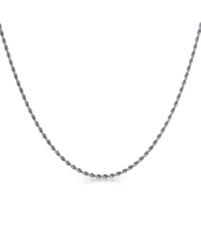 Bling Jewelry Classic Strong 3-5mm Twist Cable Wheat Foxtail Rope Chain Necklace