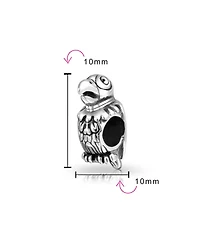 Bling Jewelry Polly Tropical Bird Parrot Charm Bead Oxidized .925 Sterling Silver