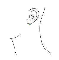 Bling Jewelry Flower Crystal Drop Earrings Gold Plated Brass Lever Back