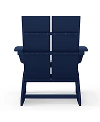 Outdoor Hdpe Modern Adirondack Chair with Cup Holder (Set of 4)