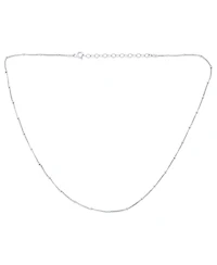 Bling Jewelry Thin Minimalist 1.5MM Sterling Silver Celestial Curb Link with Tiny Stationary Ball Saturn Chain Necklace