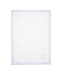Lambs & Ivy Baby Heaven Sent Baptism/Christening Soft White Fleece Blanket