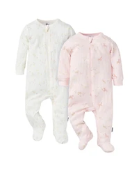Gerber Baby Girls 2-Pack Sleep 'N Plays, Ponies, 0-3 Months