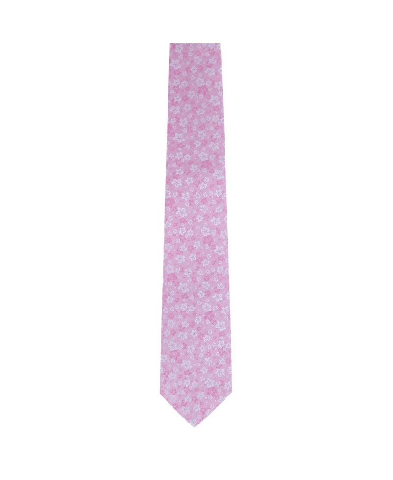 Trafalgar Men's Hanami Cherry Blossom Burst Linen Blend Novelty Necktie