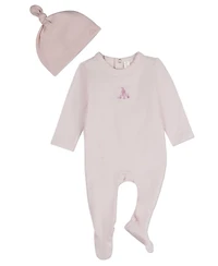 MeMoi Baby Girls 2 Piece "Girl And Her Waddling Ducks" Rich Footie Set