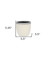 Ceramic Round Pot Planter with Crackle Glaze – Indoor/Outdoor Use