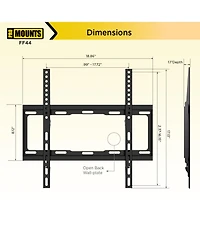 ProMounts Flat/Fixed Tv Wall Mount for 32" to 65" TVs, Holds up to 100lbs