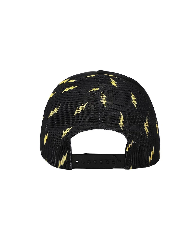 Pokemon Men's Pikachu Thunderbolt Pattern Black Trucker Hat