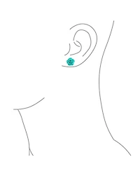 Bling Jewelry Romantic Delicate Pink Blue Yellow Green Black Purple White Red Floral Blooming 3D Carved 10MM Rose Flower Post Stud Earrings Lightweigh