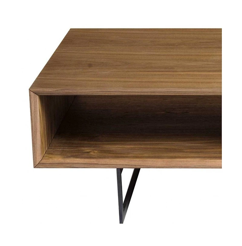 Sturdy Metal Coffee Table with Dual Shelves for Extra Storage