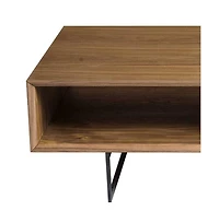 Sturdy Metal Coffee Table with Dual Shelves for Extra Storage
