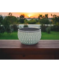 Tone-On-Tone Ceramic Round Planter – Stylish Pot for Indoor & Outdoor Plants