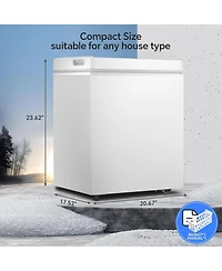 Cowsar 1.8 Cubic Feet Chest Freezer with Removable Basket Free Standing Top Open Door Compact Freezer with Adjustable Temperature for Home/Kitchen/Off