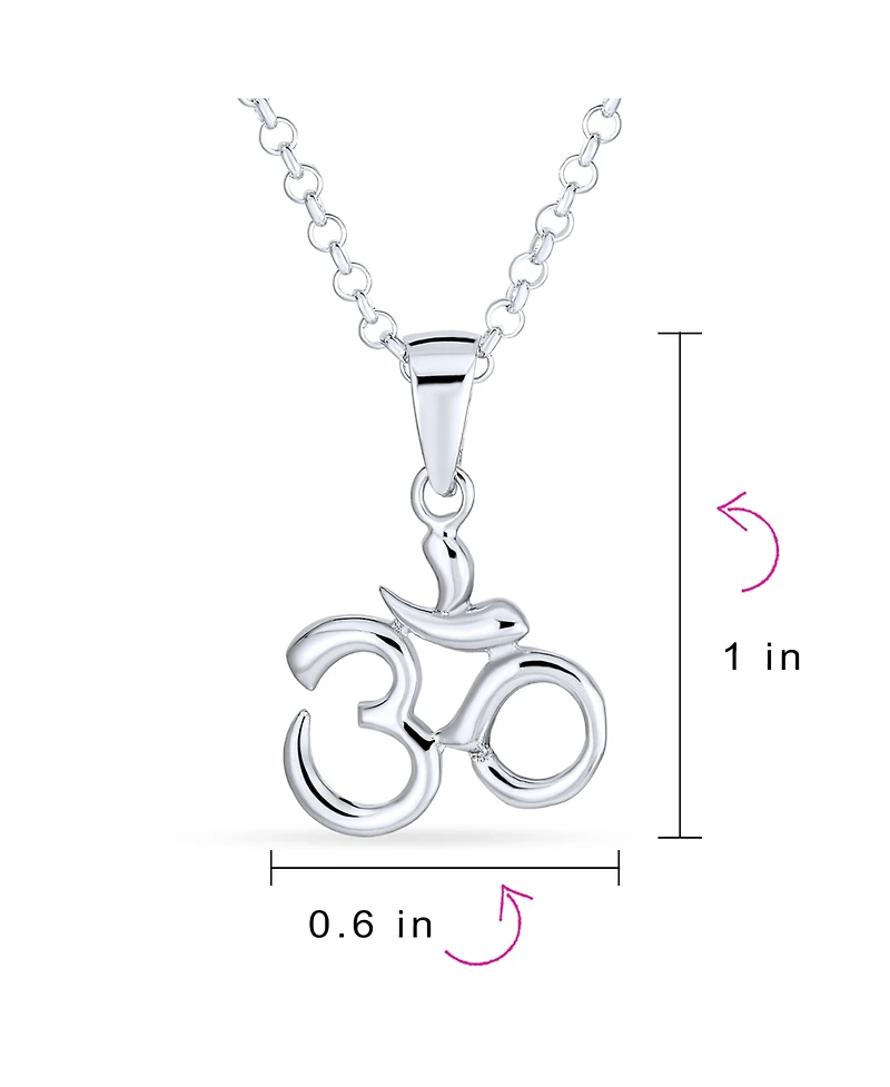 Bling Jewelry Yoga Aum Om Symbol Pendant Necklace in Sterling Silver 18 Inch Chain