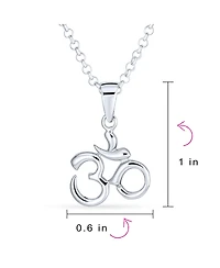 Bling Jewelry Yoga Aum Om Symbol Pendant Necklace in Sterling Silver 18 Inch Chain