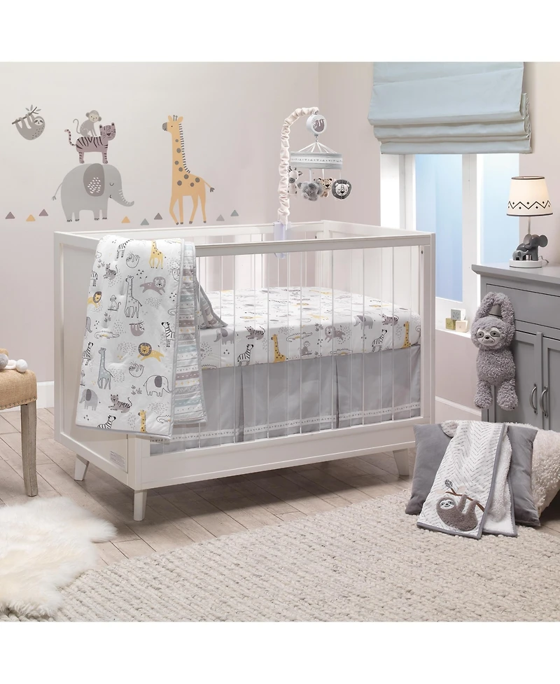 Lambs & Ivy Baby Animal Jungle Soft 100% Cotton Jersey Fitted Crib Sheet