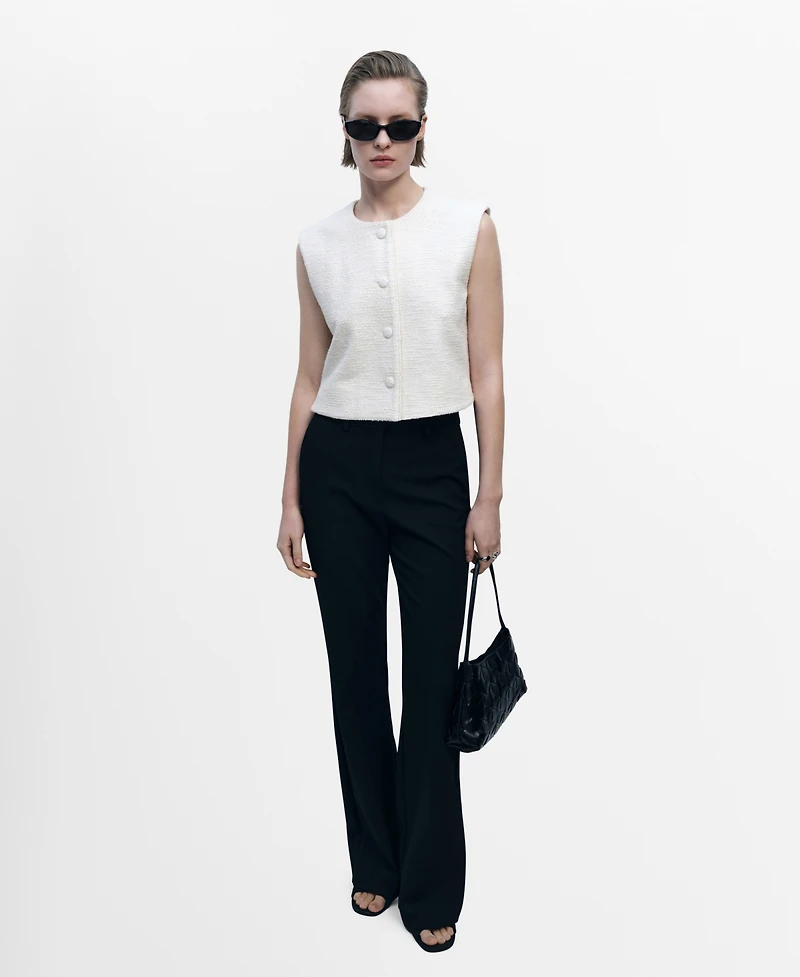 Mango Women's Tweed Buttons Vest