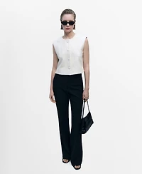 Mango Women's Tweed Buttons Vest