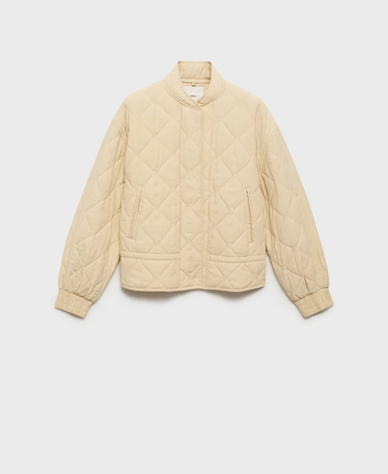 Mango Women's Quilted Bomber Jacket