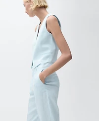 Mango Women's Linen Suit Trousers
